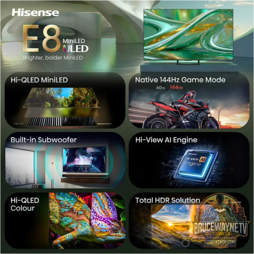Hisense ULED 75E8S MiniLED, QLED-Fernseher - Hisense - vue 6