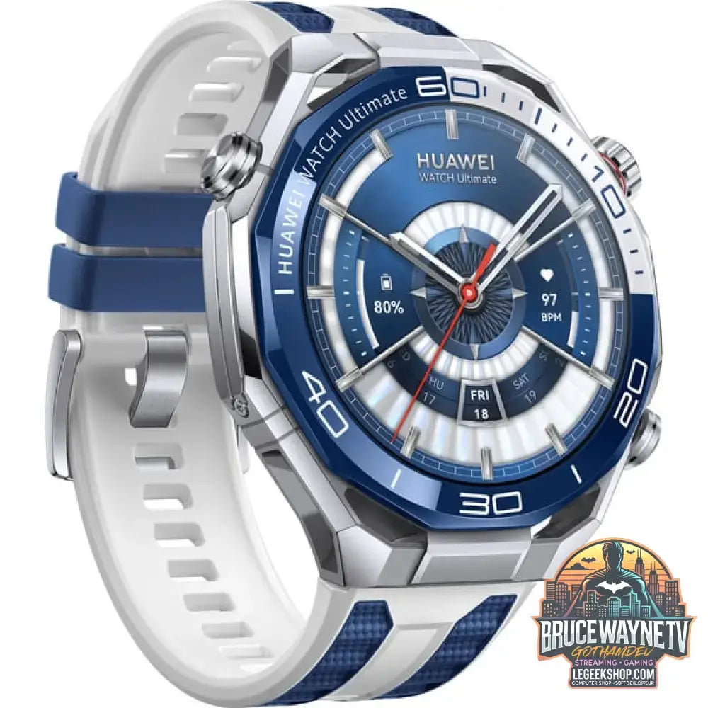 Huawei Watch Ultimate 2 (March-B29), Smartwatch blau/silber, zweifarbiges Fluorelastomerarmband - Huawei - vue 2
