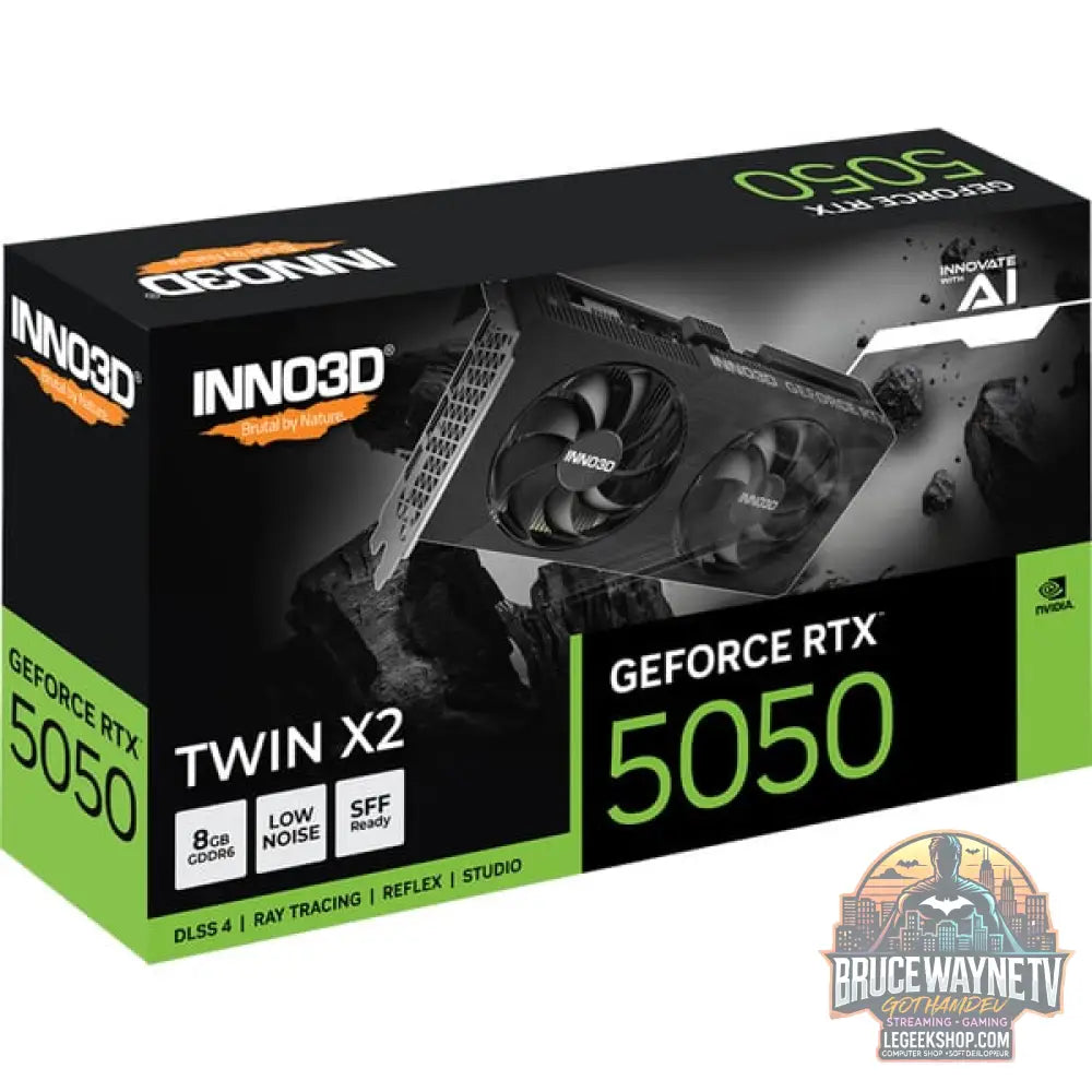 INNO3D GeForce RTX 5050 Twin X2 8GB, Grafikkarte DLSS 4, 3x DisplayPort, 1x HDMI 2.1 - INNO3D - vue 3