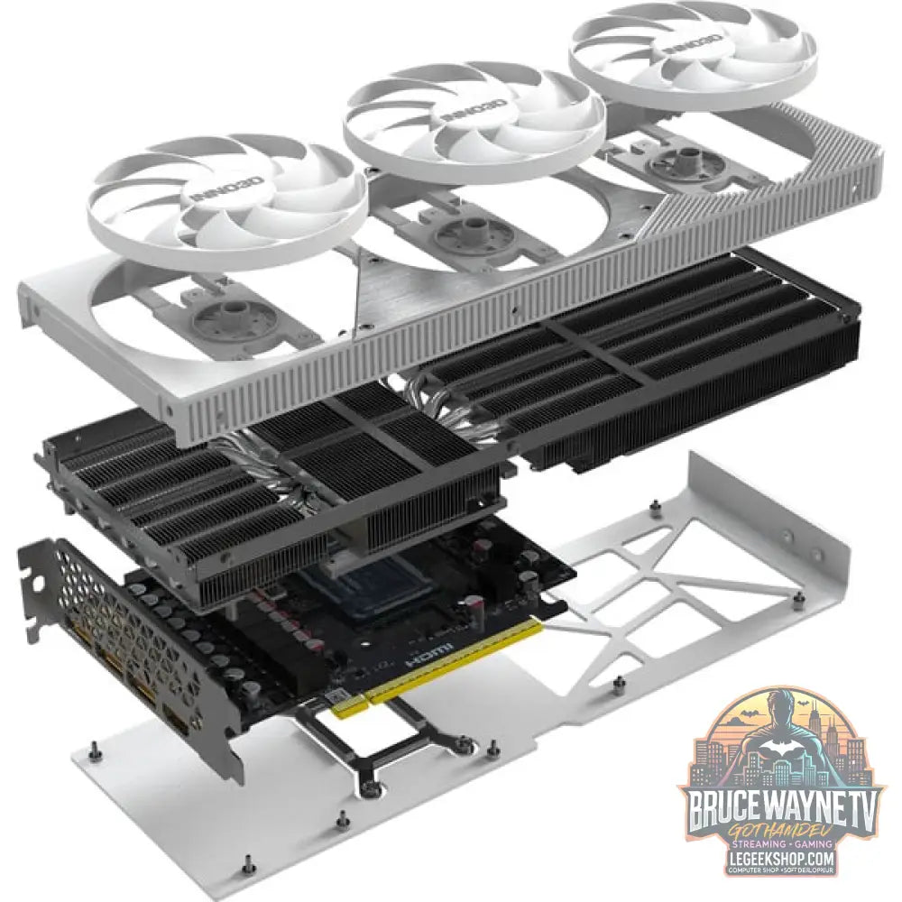 INNO3D GeForce RTX 5080 X3 OC WHITE, Grafikkarte blanc, DLSS 4, 3x DisplayPort, 1x HDMI 2.1 - INNO3D - vue 13