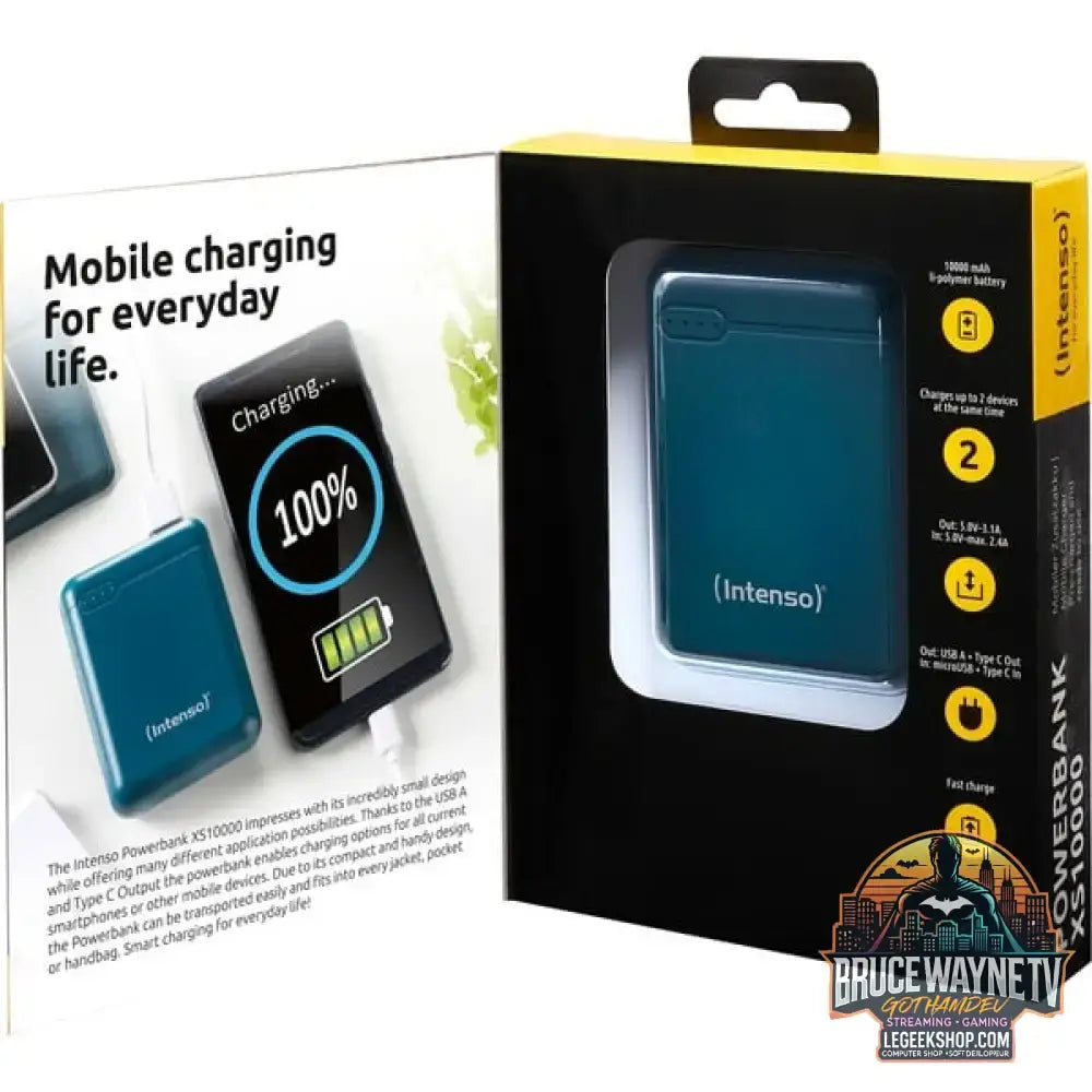 Intenso Powerbank XS10000 petrol, 10.000 mAh - Stromquelle: USB-C, Micro-USB - vue 6