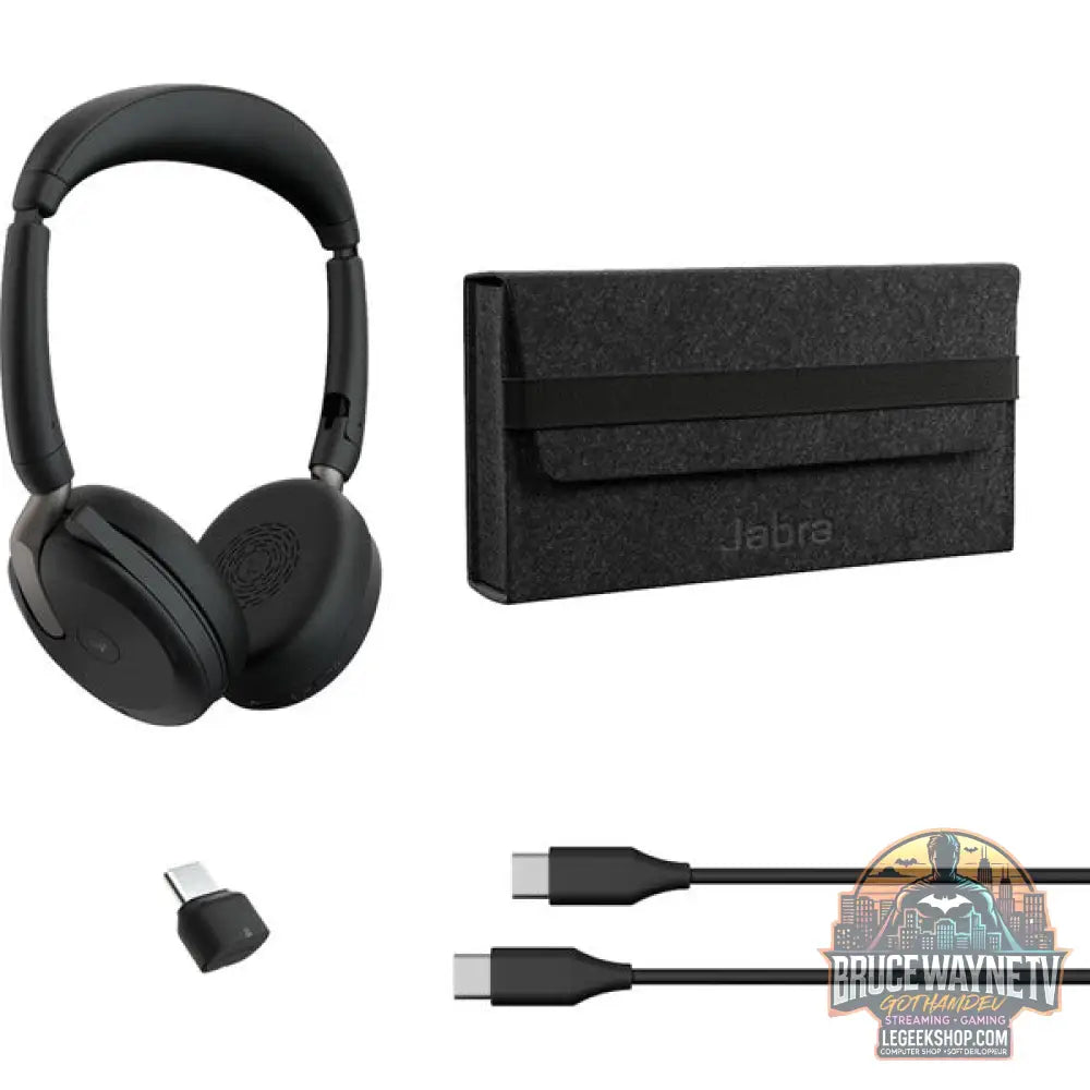 Jabra Evolve2 65 Flex Duo, Headset (noir, Stereo, Microsoft Teams, USB-C, Link380c) - Jabra - vue 5