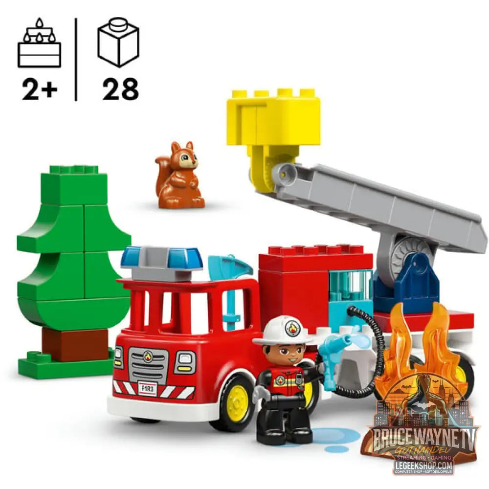 LEGO 10473 DUPLO Town Löschauto avec Schlauch et Feuerwehrmann, jeu de construction - LEGO - vue 3