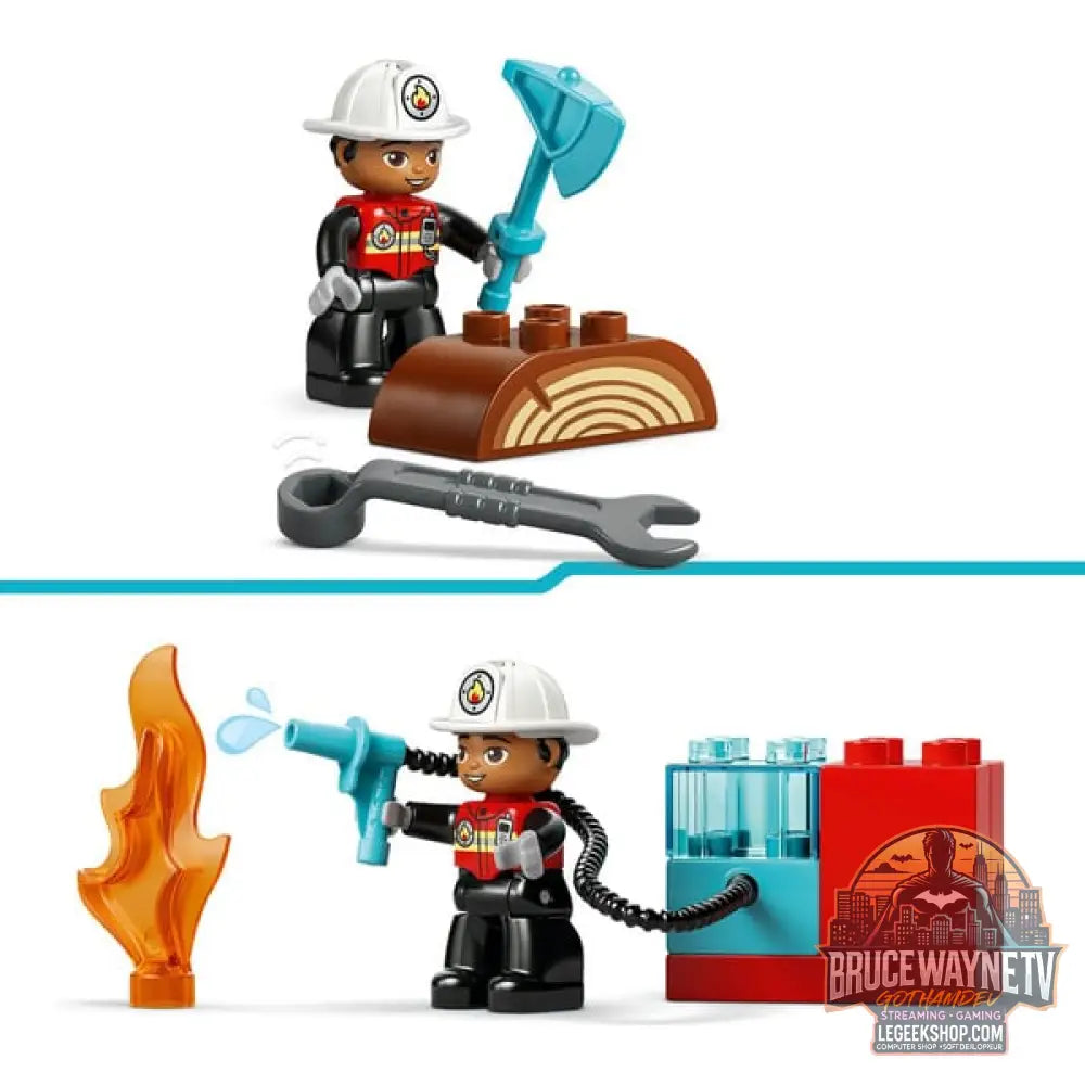 LEGO 10473 DUPLO Town Löschauto avec Schlauch et Feuerwehrmann, jeu de construction - LEGO - vue 5