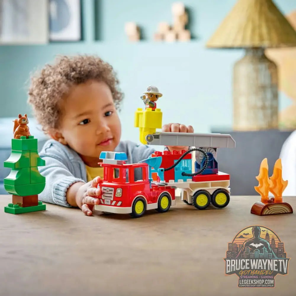 LEGO 10473 DUPLO Town Löschauto avec Schlauch et Feuerwehrmann, jeu de construction - LEGO - vue 2