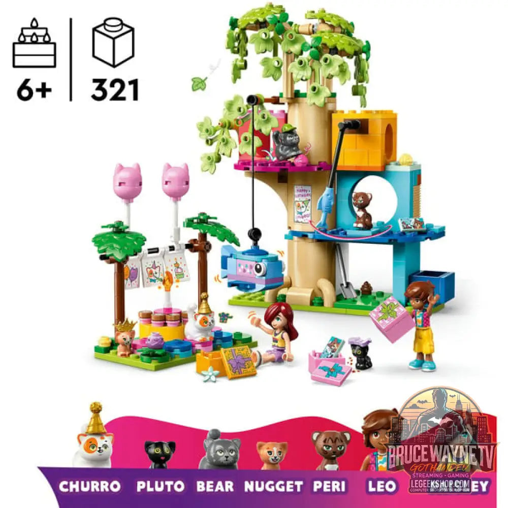 LEGO 42666 Friends Katzengeburtstagsparty & Baumhaus, jeu de construction - LEGO - vue 3