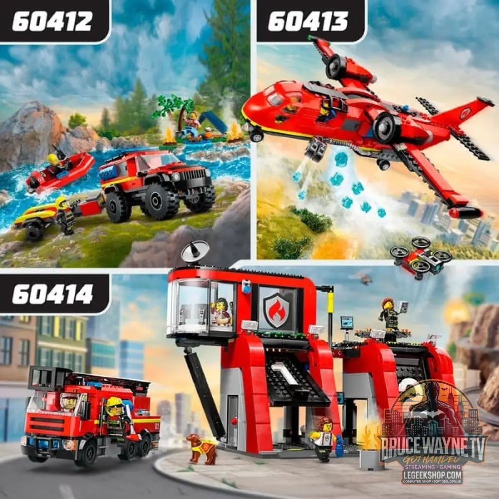 LEGO 60414 City Feuerwehrstation avec Drehleiterfahrzeug, jeu de construction - LEGO - vue 12