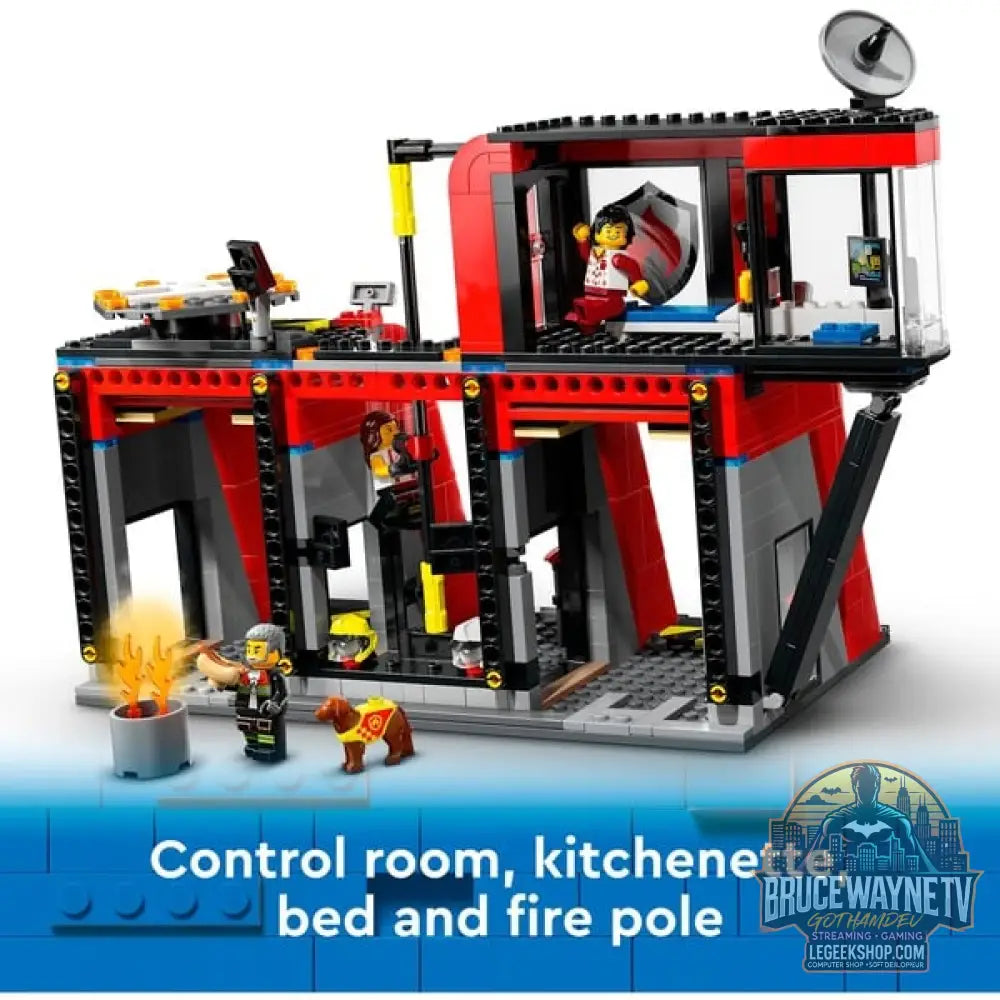LEGO 60414 City Feuerwehrstation avec Drehleiterfahrzeug, jeu de construction - LEGO - vue 10