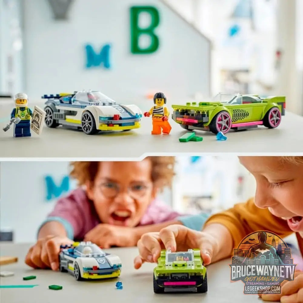 LEGO 60415 City Verfolgungsjagd avec Polizeiauto et Muscle Car, jeu de construction - LEGO - vue 4