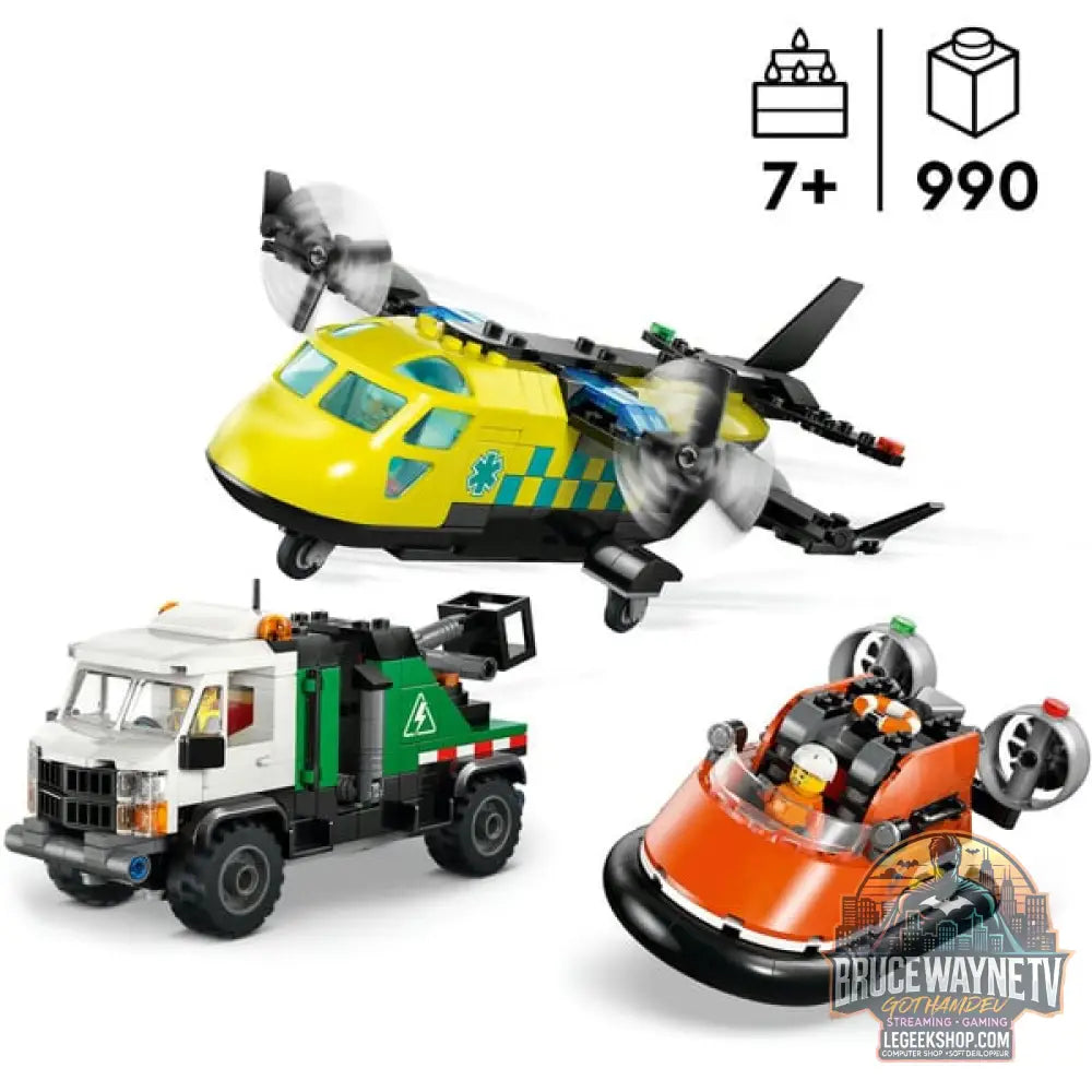 LEGO 60505 City Kombinationsset avec Flugzeug, Wartungsfahrzeug et Luftkissenboot, jeu de construction - LEGO - vue 3