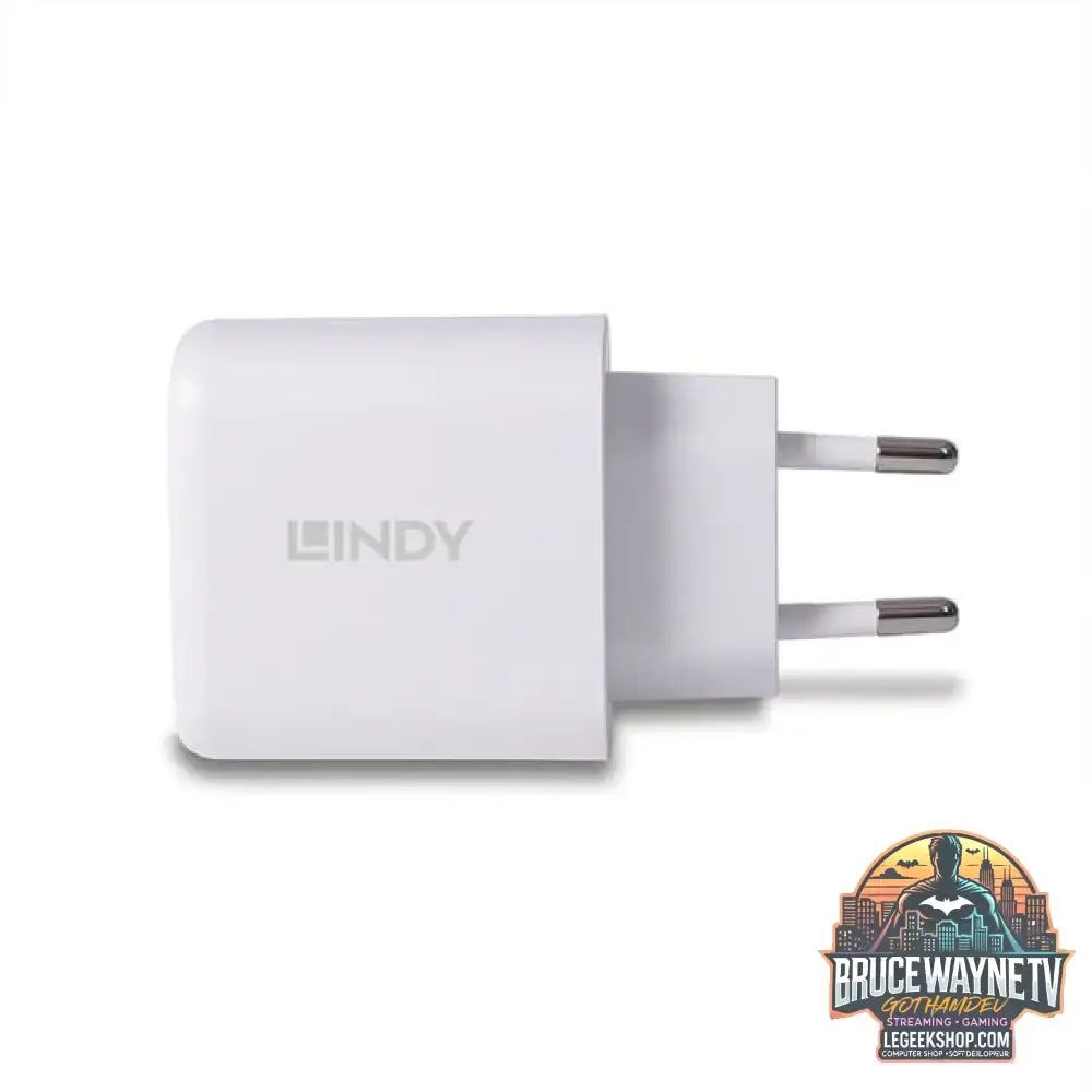 Lindy Ladegerät 65 Watt USB-A & C GaN Charger weiß, 1x USB-A, 1x USB-C PD 3.0, GaN, PPS - Lindy - vue 2