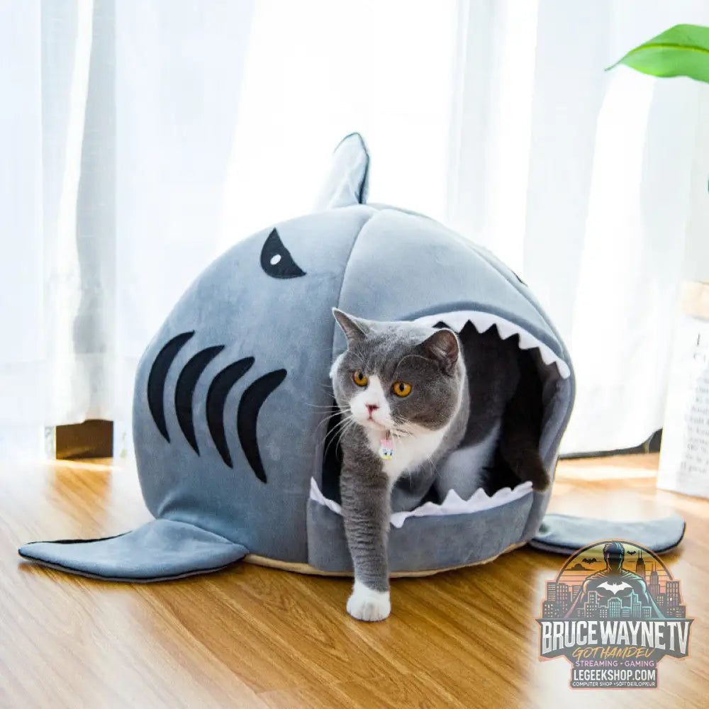 Lit Requin Animaux Chien Chat Niche Douillet Confortable - Gray / S - Lit Animaux