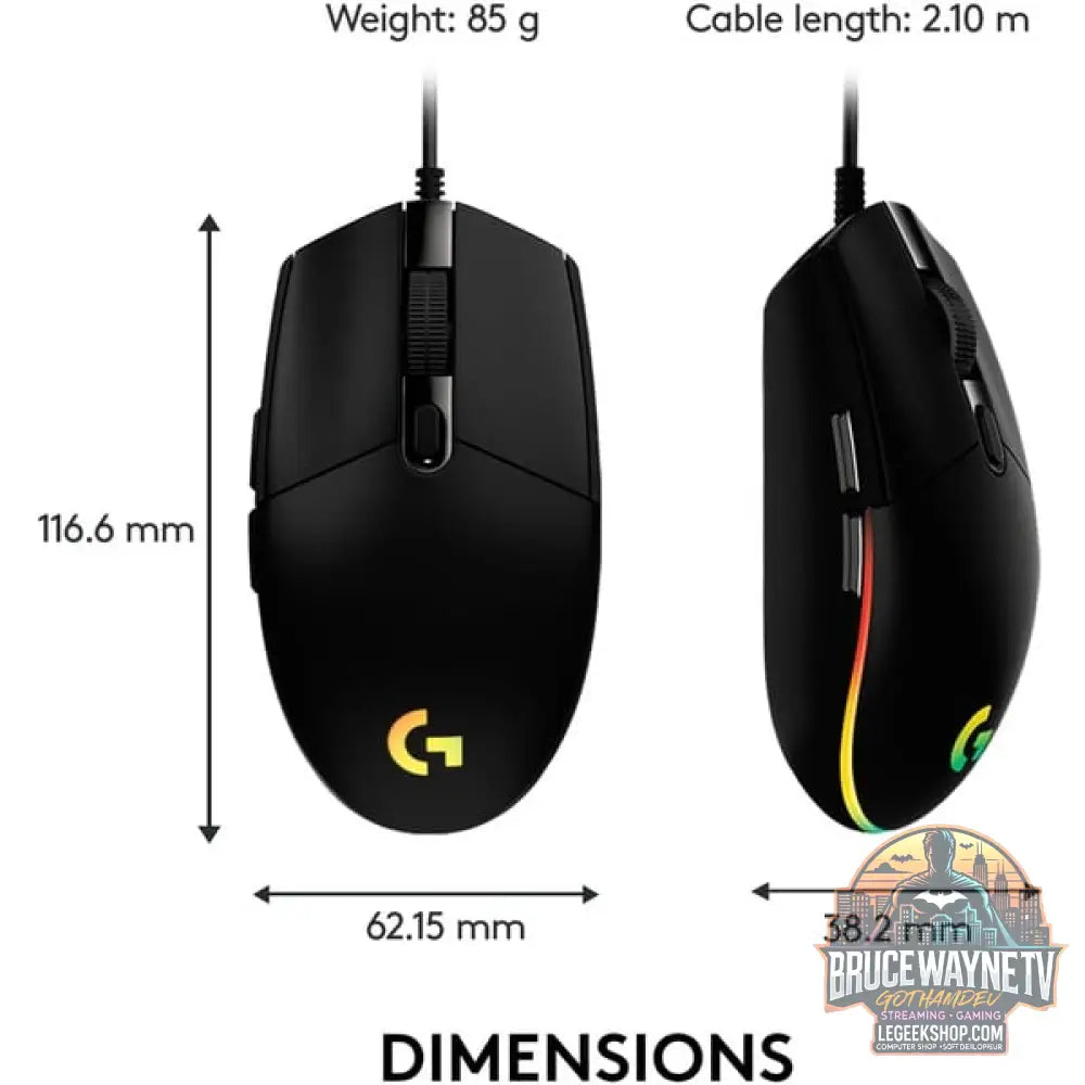 Logitech G203 LIGHTSYNC, souris gaming - vue 8