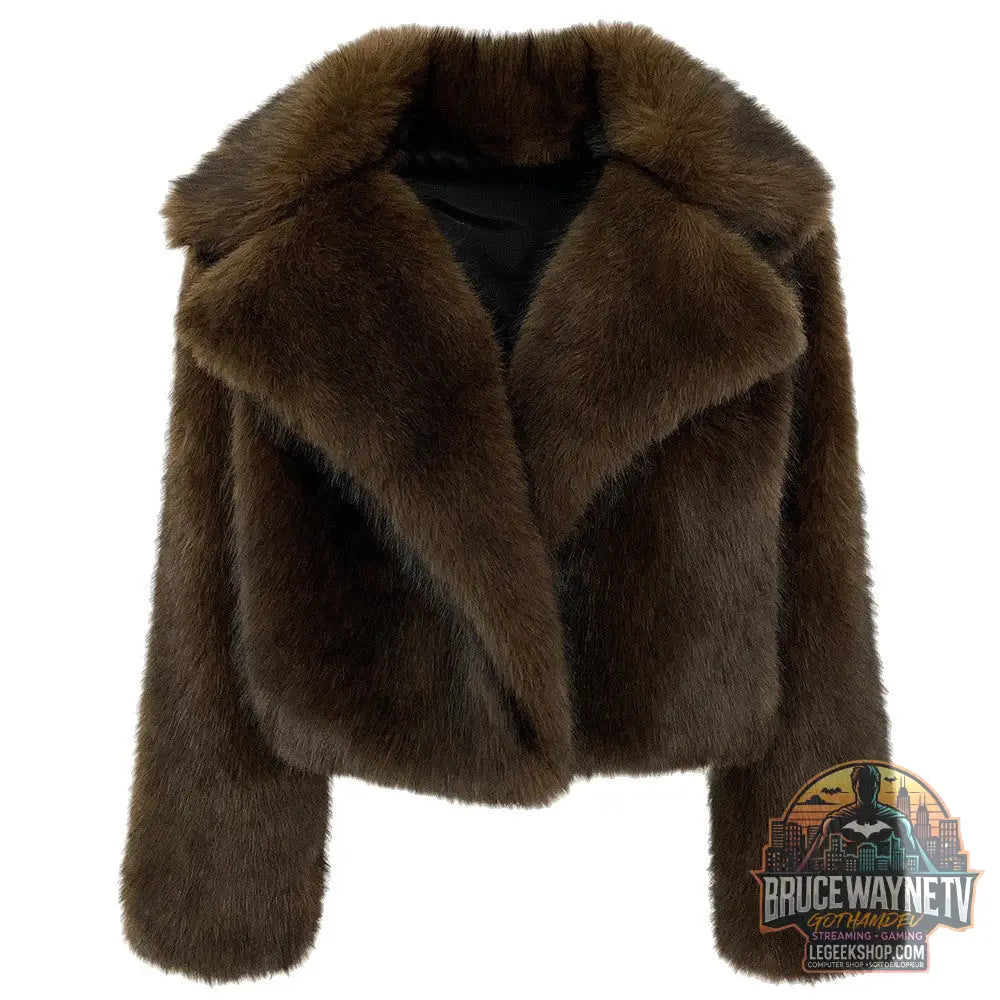 Manteau Court Femme Hiver Fausse Fourrure Col Costume Poches 3 Couleurs - Manteau Femme