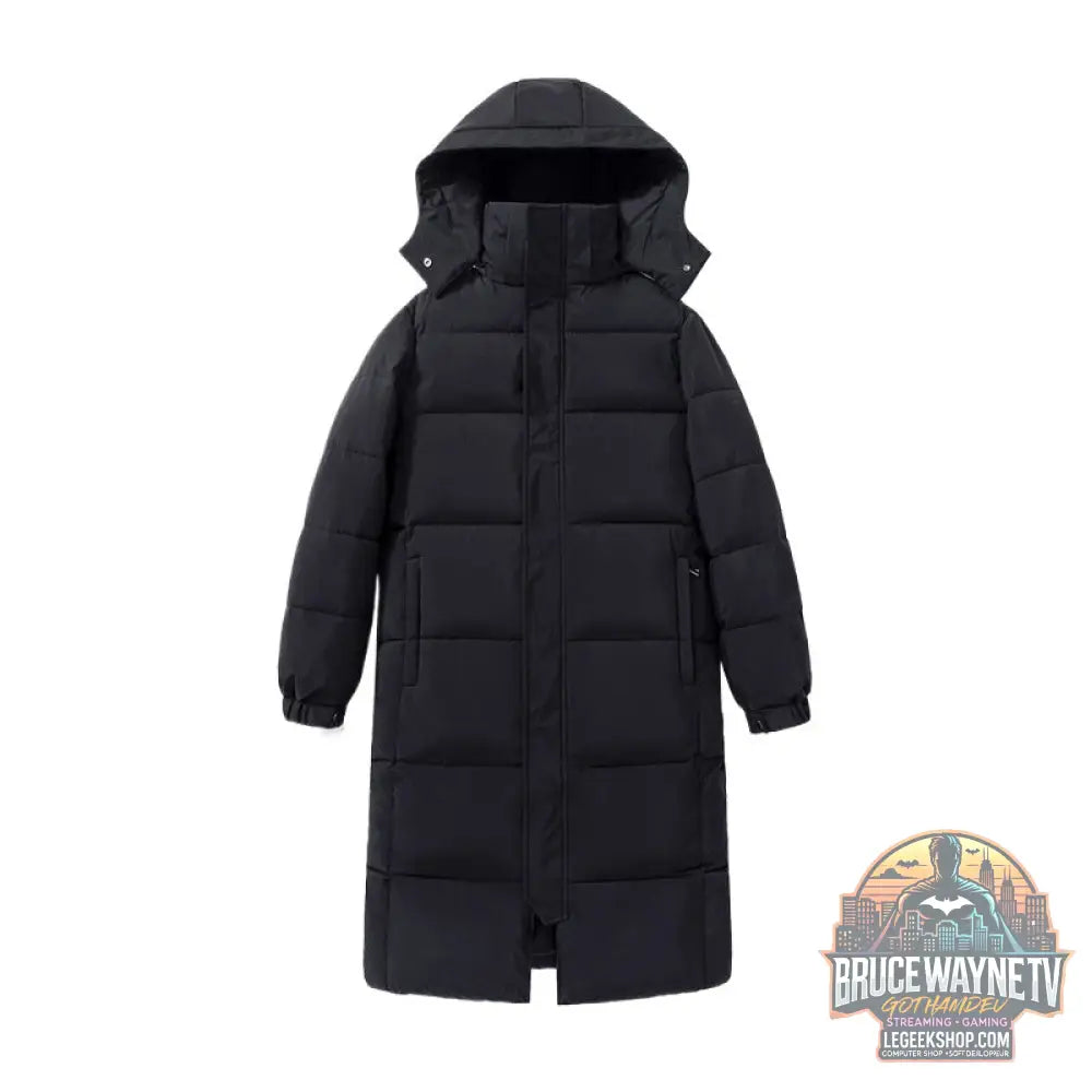 Manteau Long Matelassé Noir Femme Longueur Cheville - Manteau Long Femme
