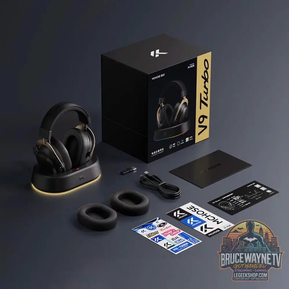 MCHOSE V9 Turbo - Casque Gaming Sans Fil 2.4G BT - Casque Gaming