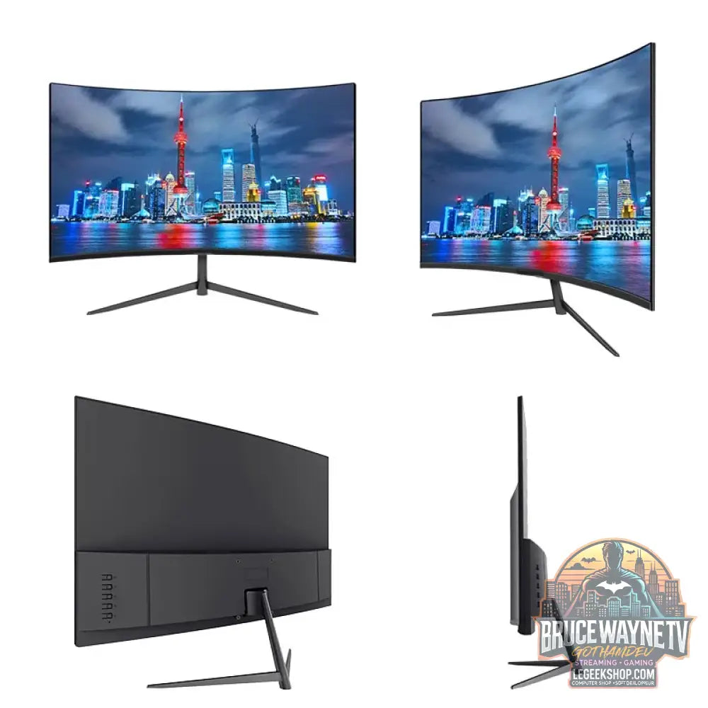 Moniteur incurvé de 24 pouces 100 Hz pour jeux MVA FHD 1080P écran d’ordinateur 3000R HDMI/VGA DCR protection des yeux