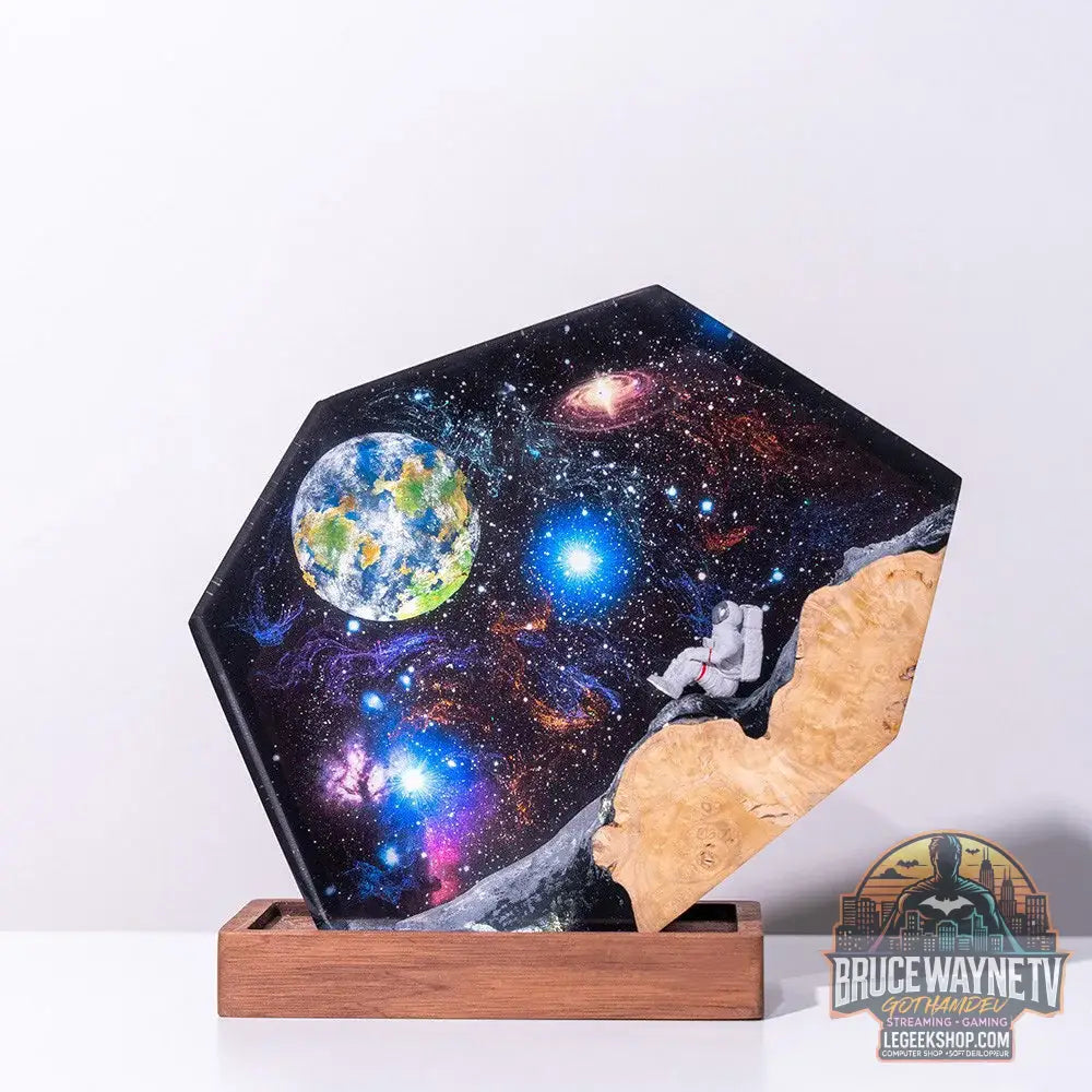 Nouvel espace époxy interstellaire galaxie astronaute résine bois articles décoratifs lumineux décoration artistique