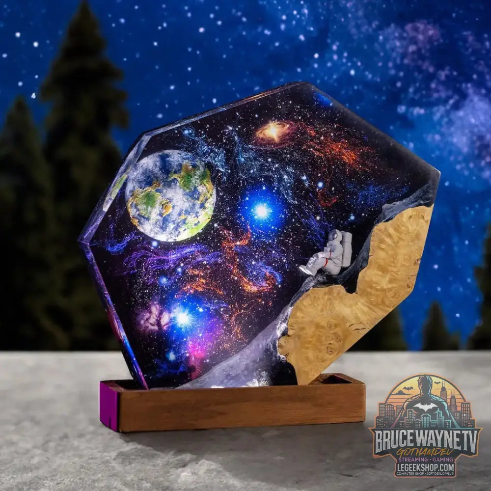 Nouvel espace époxy interstellaire galaxie astronaute résine bois articles décoratifs lumineux décoration artistique