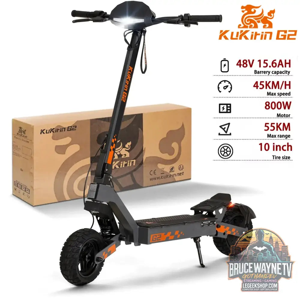 Nouvelle trottinette électrique pliable Kukirin G2 2026 moteur sans balais 800W batterie 48V 15.6Ah pneu 10 pouces
