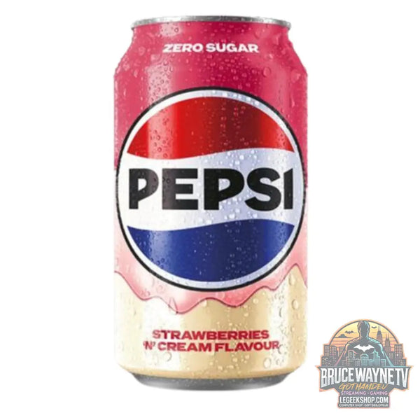 Pepsi Fraises ’n’ Crème Saveur Zéro Sucre boisson au goût de fraise et vanille de 330ml (Lot de 24) - Snacks & boissons