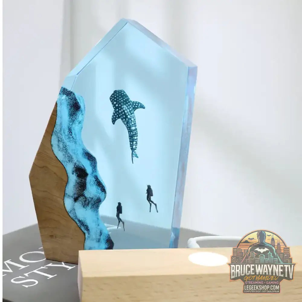 Pièce décorative de table micro-scène marine - Baleine en résine lumineuse décoration personnalisée pour la maison