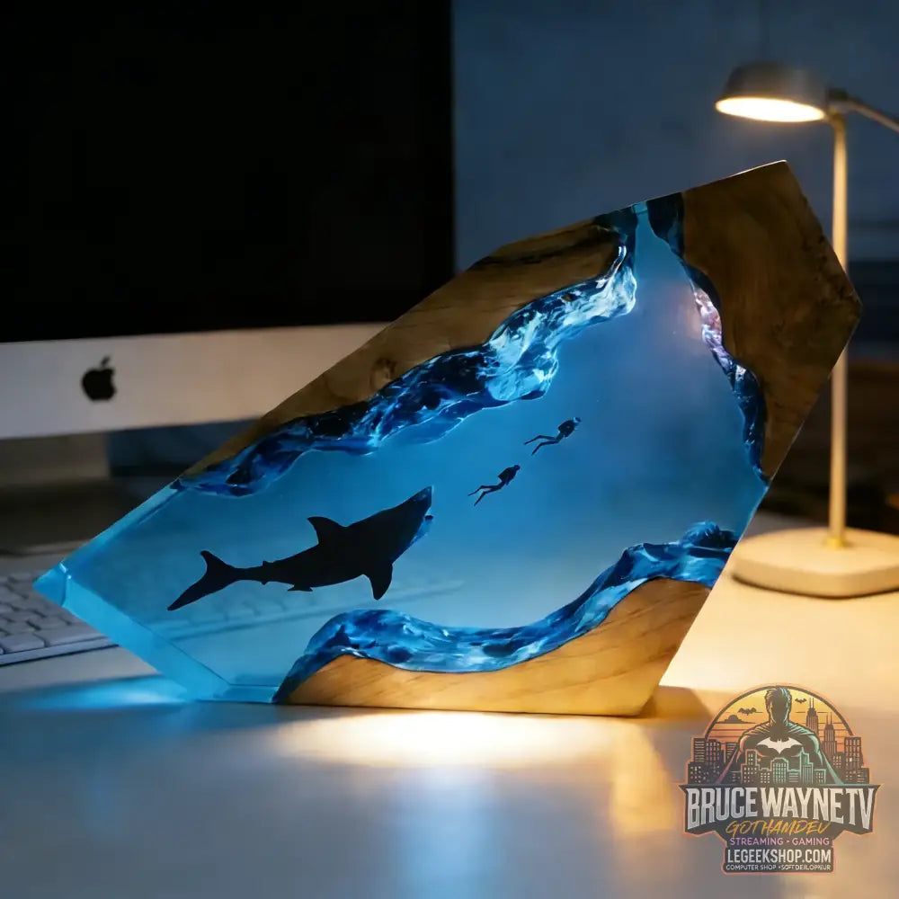 Pièce décorative de table micro-scène marine - Baleine en résine lumineuse décoration personnalisée pour la maison