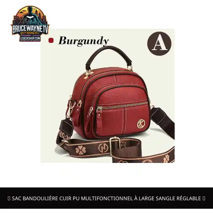 👜 sac bandouli&egrave;re cuir PU multifonctionnel &agrave; large sangle r&eacute;glable 👜 by@Outfy