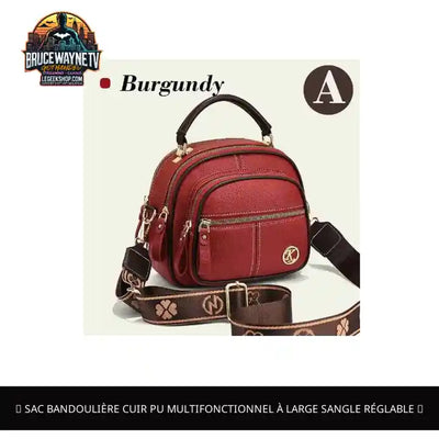 👜 sac bandouli&egrave;re cuir PU multifonctionnel &agrave; large sangle r&eacute;glable 👜 by@Outfy