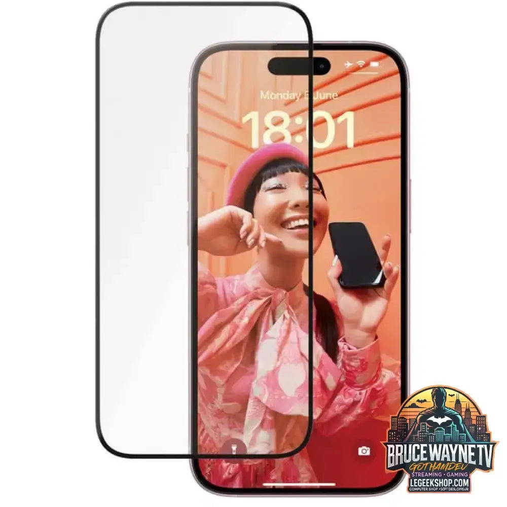 PanzerGlass Ceramic Displayschutz Ultra-Wide Fit, Schutzfolie transparent, iPhone 15, EasyAligner - Beschaffenheit: Glänzend - vue 3