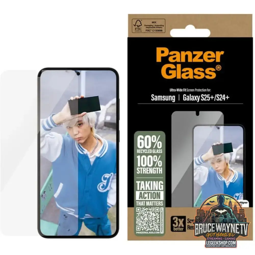 PanzerGlass Displayschutz Ultra-Wide Fit, Schutzfolie transparent, Samsung Galaxy S25+ / S24+, EasyAligner - PanzerGlass - vue 4