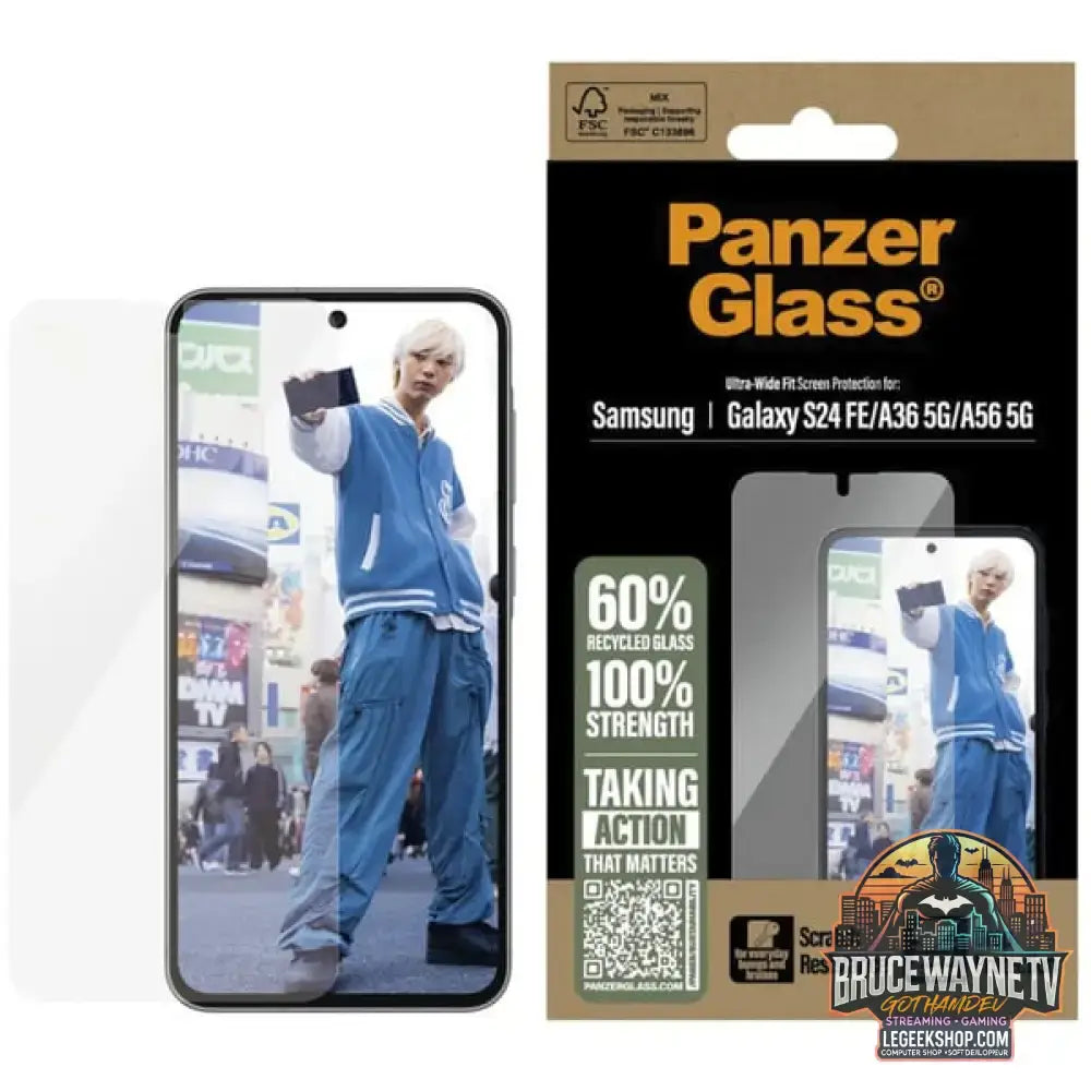 PanzerGlass Displayschutz Ultra-Wide Fit, Schutzfolie transparent, Samsung Galaxy S24 FE / A36 5G / A56 5G, EasyAligner - PanzerGlass - vue 4