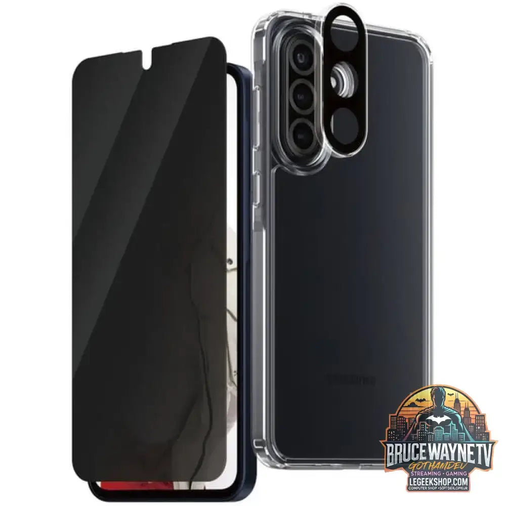 PanzerGlass Flagship 3-in-1 Privacy Set transparent/weiß, Samsung Galaxy A36 5G, QI-kompatibel, EasyAligner - PanzerGlass - vue 3
