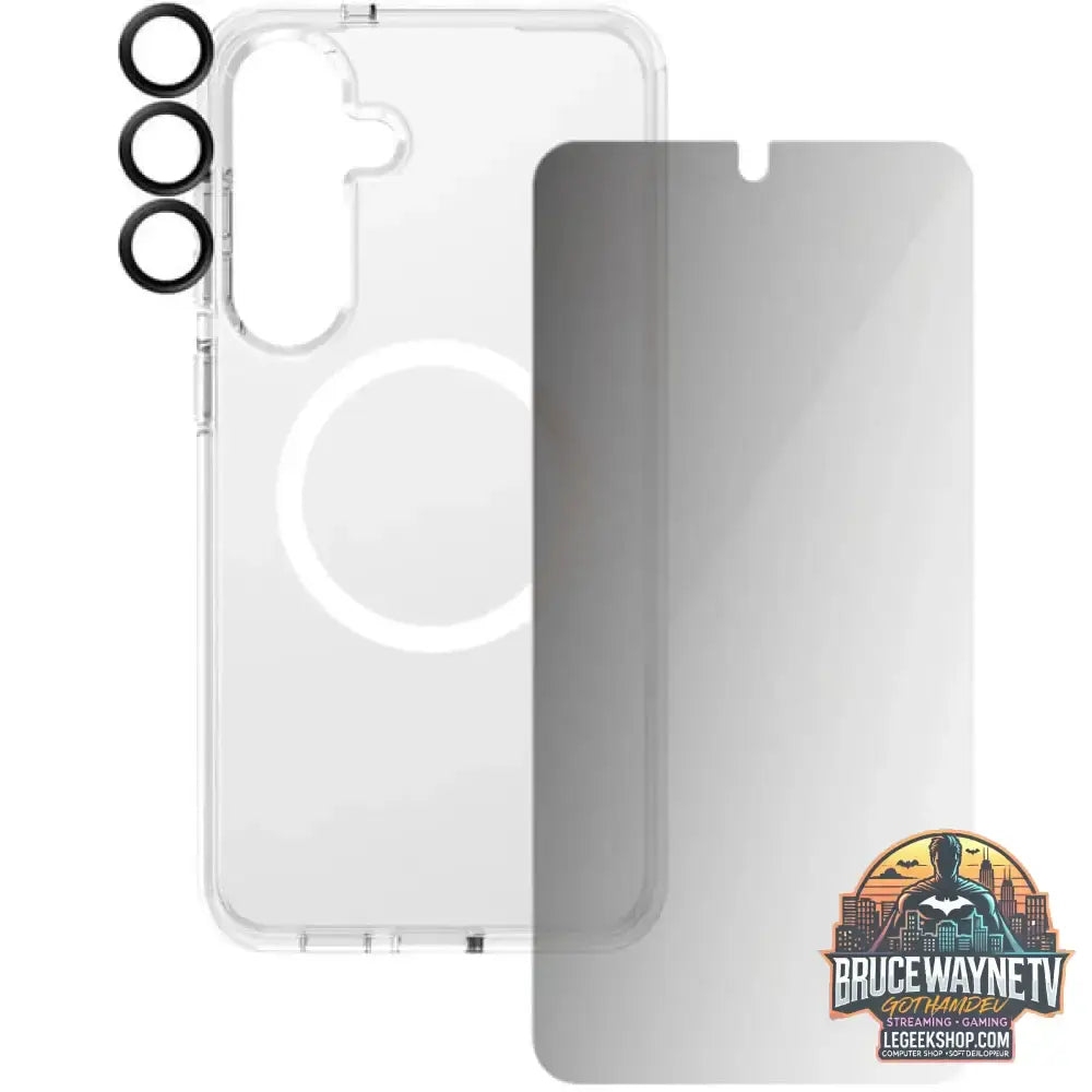 PanzerGlass Flagship 3-in-1 Privacy Set transparent/weiß, Samsung Galaxy S25+, QI-kompatibel, EasyAligner - PanzerGlass - vue 2