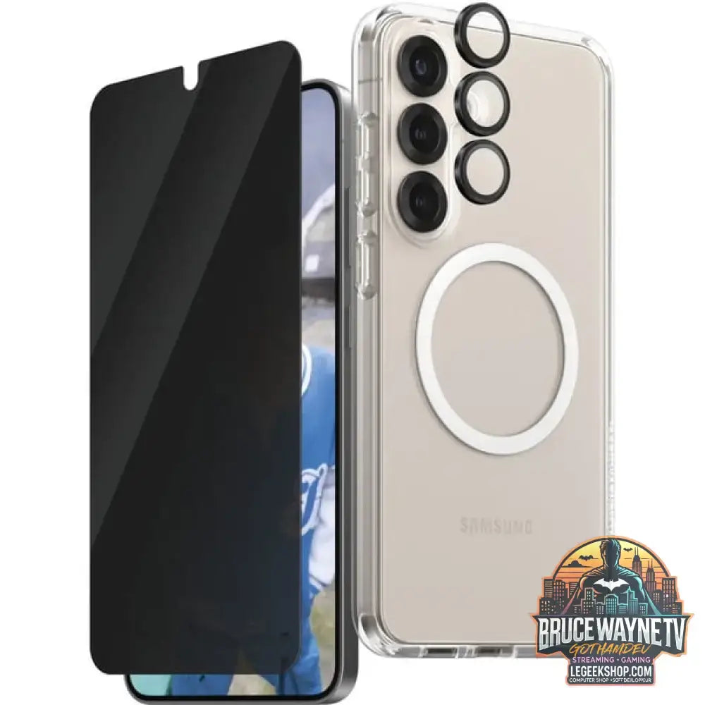 PanzerGlass Flagship 3-in-1 Privacy Set transparent/weiß, Samsung Galaxy S25+, QI-kompatibel, EasyAligner - PanzerGlass - vue 3