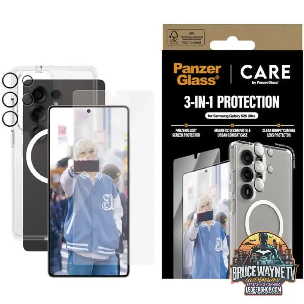 PanzerGlass Flagship 3-in-1 Set transparent/weiß, Samsung Galaxy S25 Ultra, QI-kompatibel, EasyAligner - PanzerGlass - vue 4
