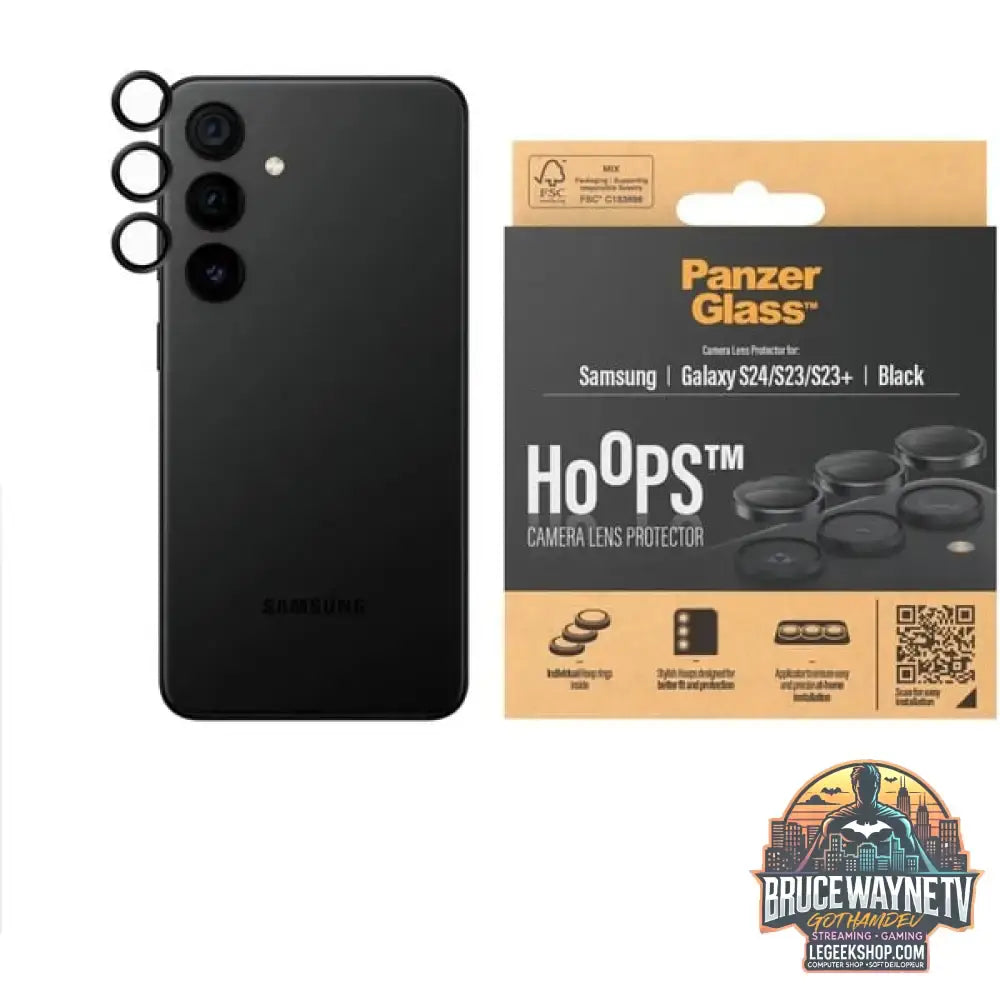PanzerGlass Hoops Kameraschutz, Schutzfolie schwarz/transparent, Samsung Galaxy S24, S23, S23 Plus - PanzerGlass - vue 2