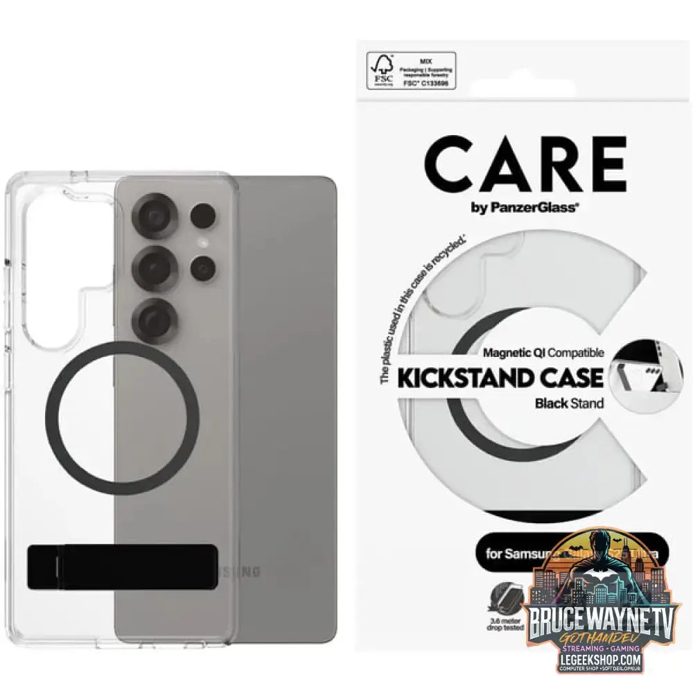 PanzerGlass Kickstand Case, Handyhülle transparent/schwarz, Samsung Galaxy S25 Ultra, QI-kompatibel - PanzerGlass - vue 4