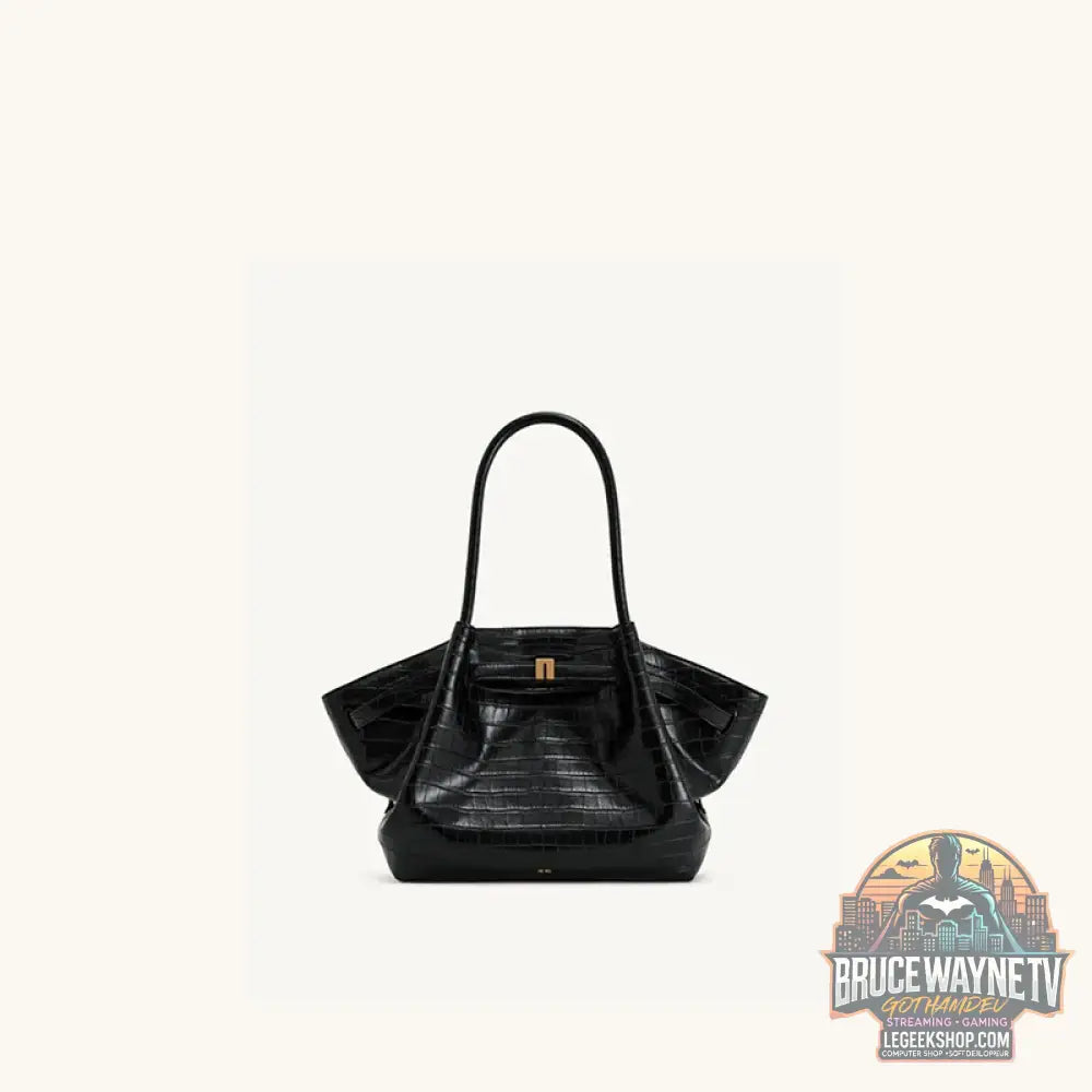 Sac Boulettes Femme JW PEI - Grande Capacité Bandoulière Fourre-Tout - Alligator noir L - Sac à Main Femme