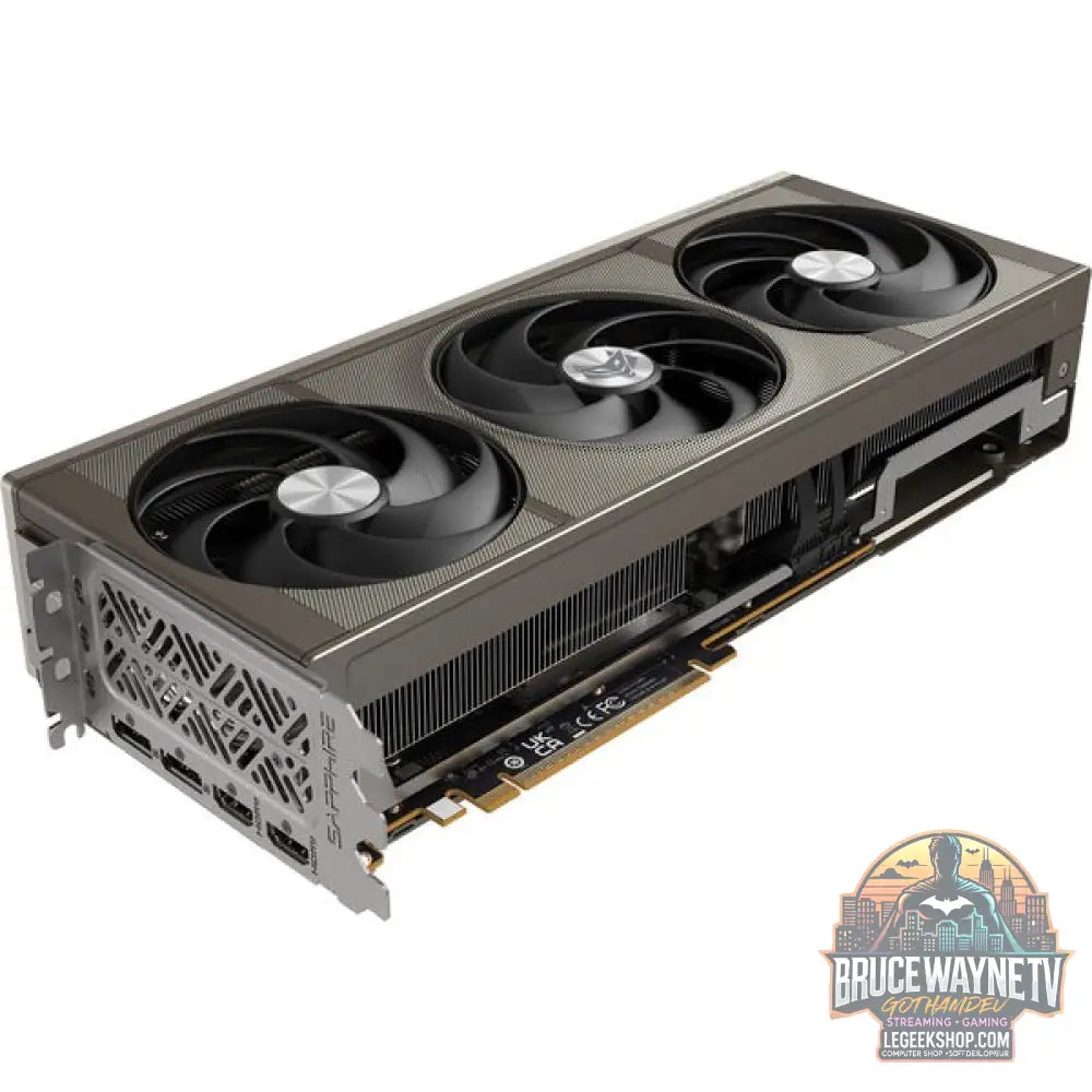 SAPPHIRE Radeon RX 9070 XT Nitro+ Gaming OC, carte graphique gris, RDNA4, GDDR6, 2x DisplayPort, 2x HDMI 2.1 - SAPPHIRE - vue 3