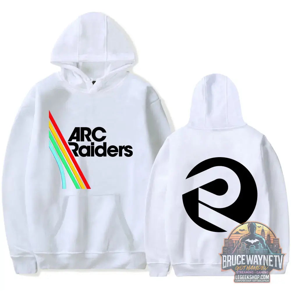 Sweat à Capuche Arc Raiders Logo Gaming Unisexe Poche Cordon - blanc / S - Sweat à Capuche