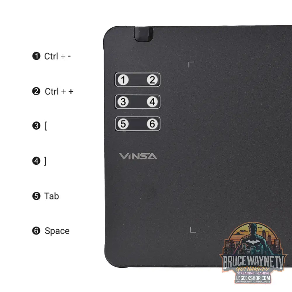 Tablette Graphique VINSA T1161 Ultra-Mince, 8192 Niveaux de Pression Stylet sans Batterie - Tablette Graphique