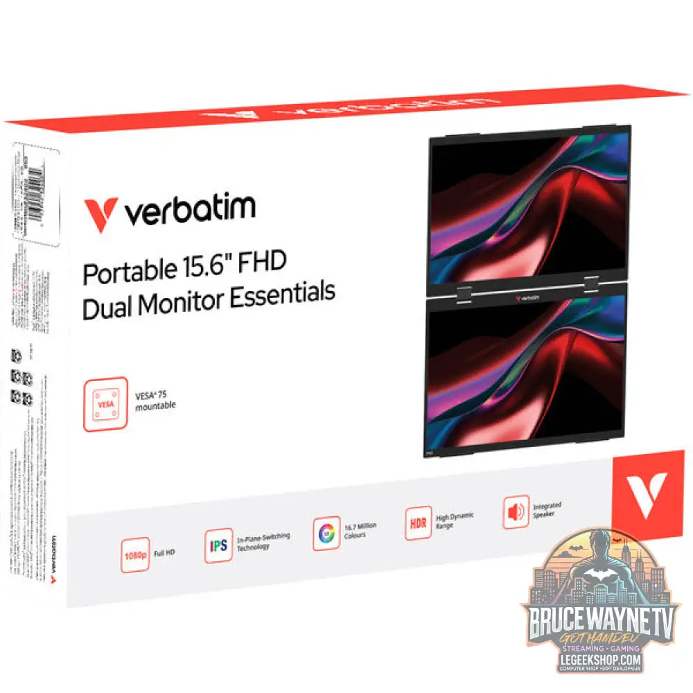 Verbatim Dualer tragbarer Monitor 15 15,6" Full HD IPS 60 Hz - Verbatim - vue 2