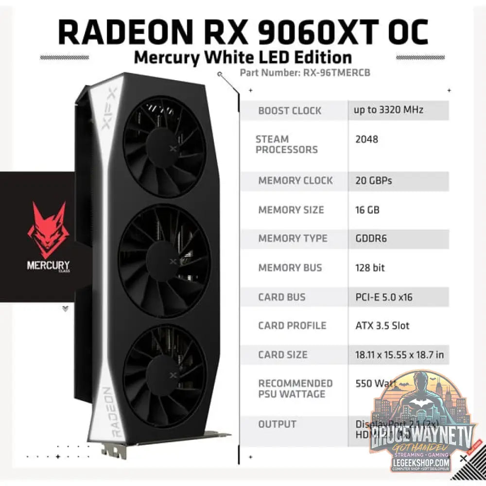XFX Radeon RX 9060 XT Mercury OC, carte graphique - XFX - vue 7