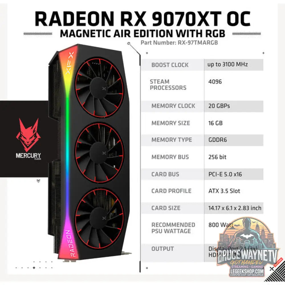 XFX Radeon RX 9070 Swift OC, carte graphique - XFX - vue 8